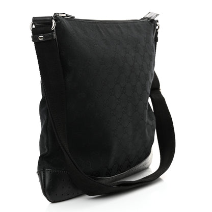 Gucci Monogram Calfskin Perforated Medium Flat Messenger Bag Black 3 of 12