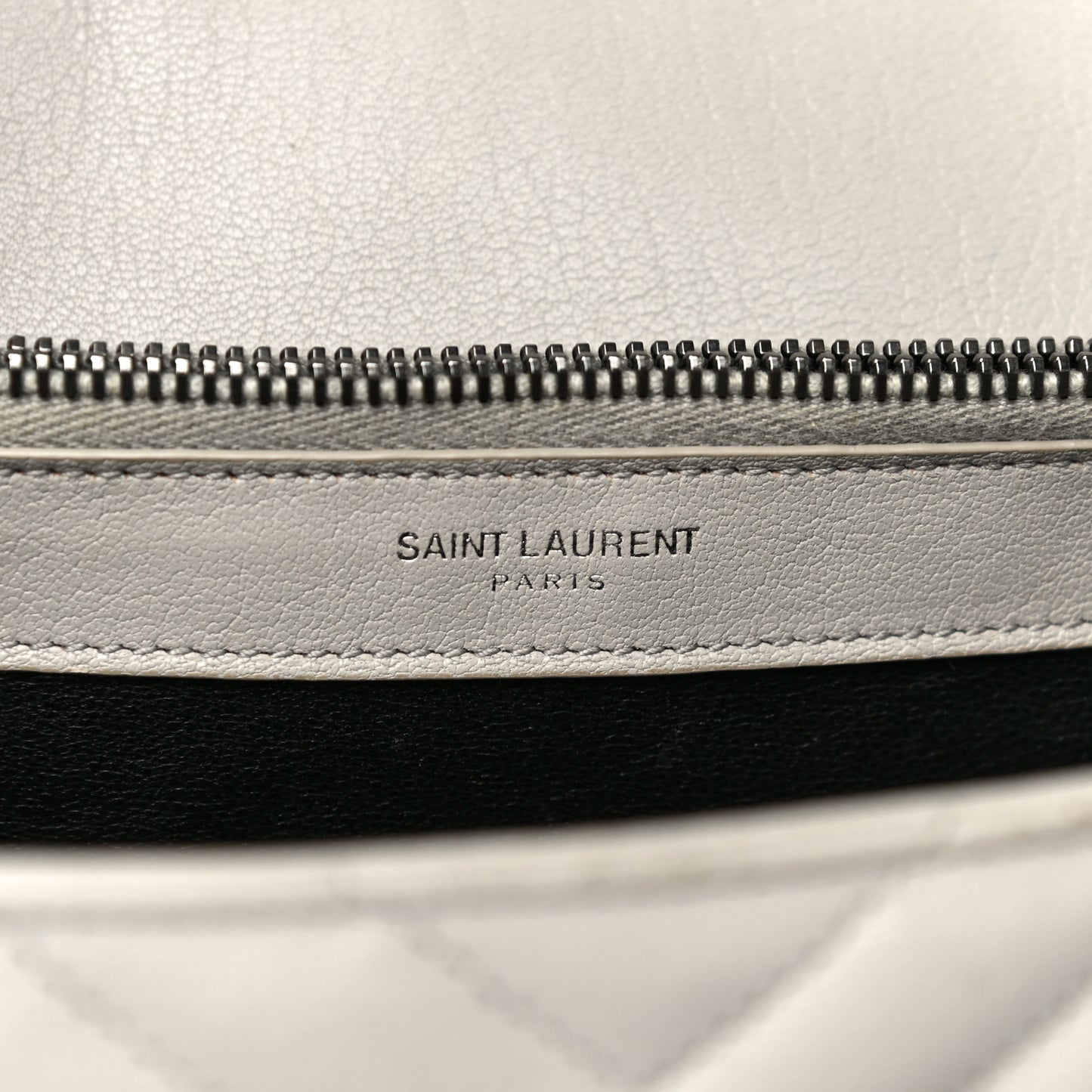 Sheepskin Matelasse Large Monogram College Satchel Light Grey