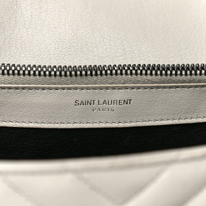 Saint Laurent Sheepskin Matelasse Large Monogram College Satchel Light Grey 6 of 31