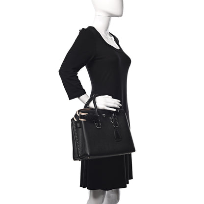 MCM Grained Calfskin Studded Medium Milla Tote Black 3 of 11