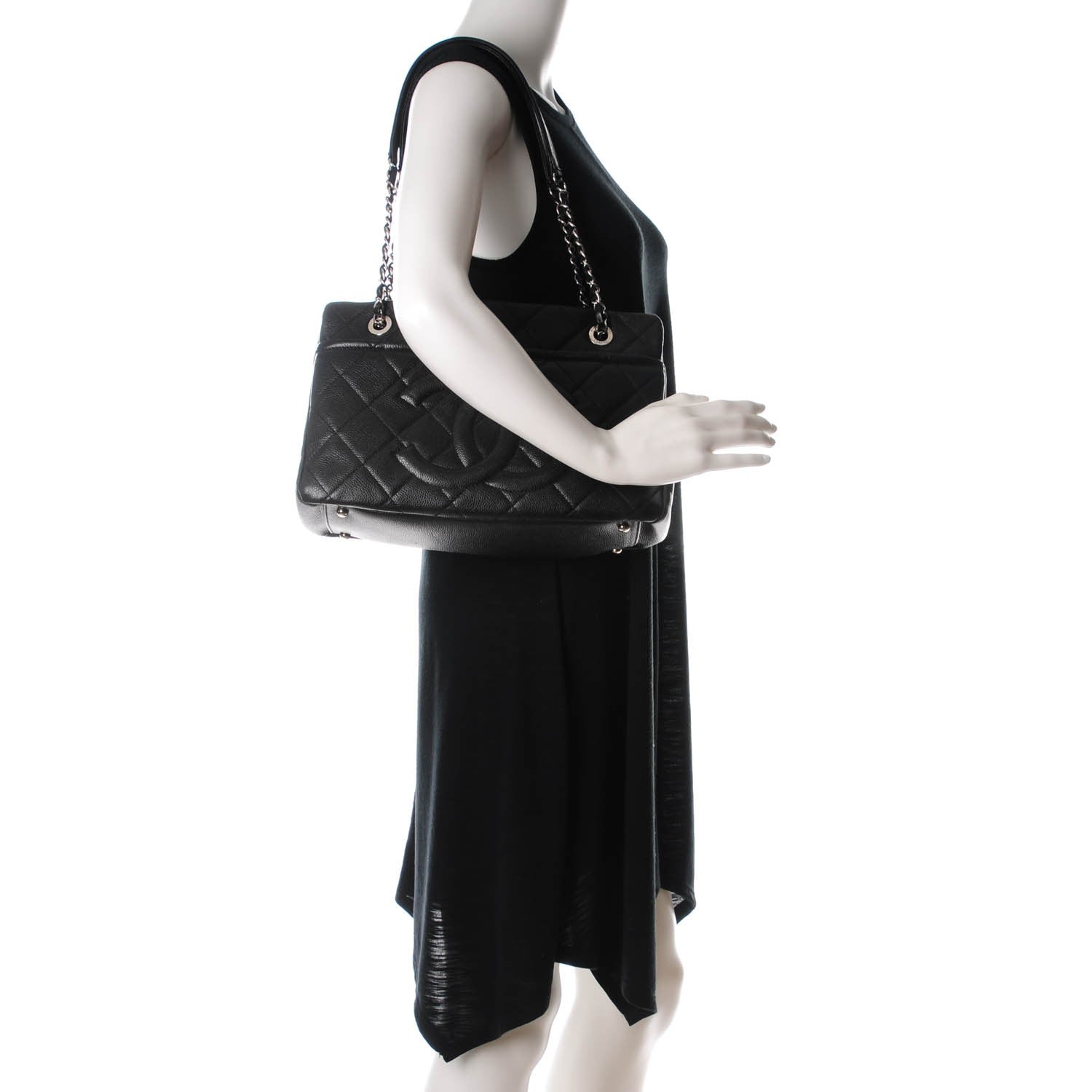 Chanel Caviar CC Timeless Tote Black 2 of 7
