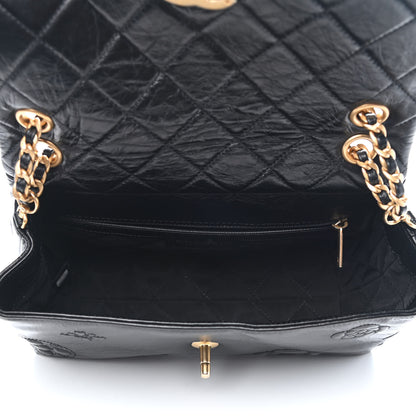 Chanel Crumbled Calfskin Embossed Flap Black 5 of 9