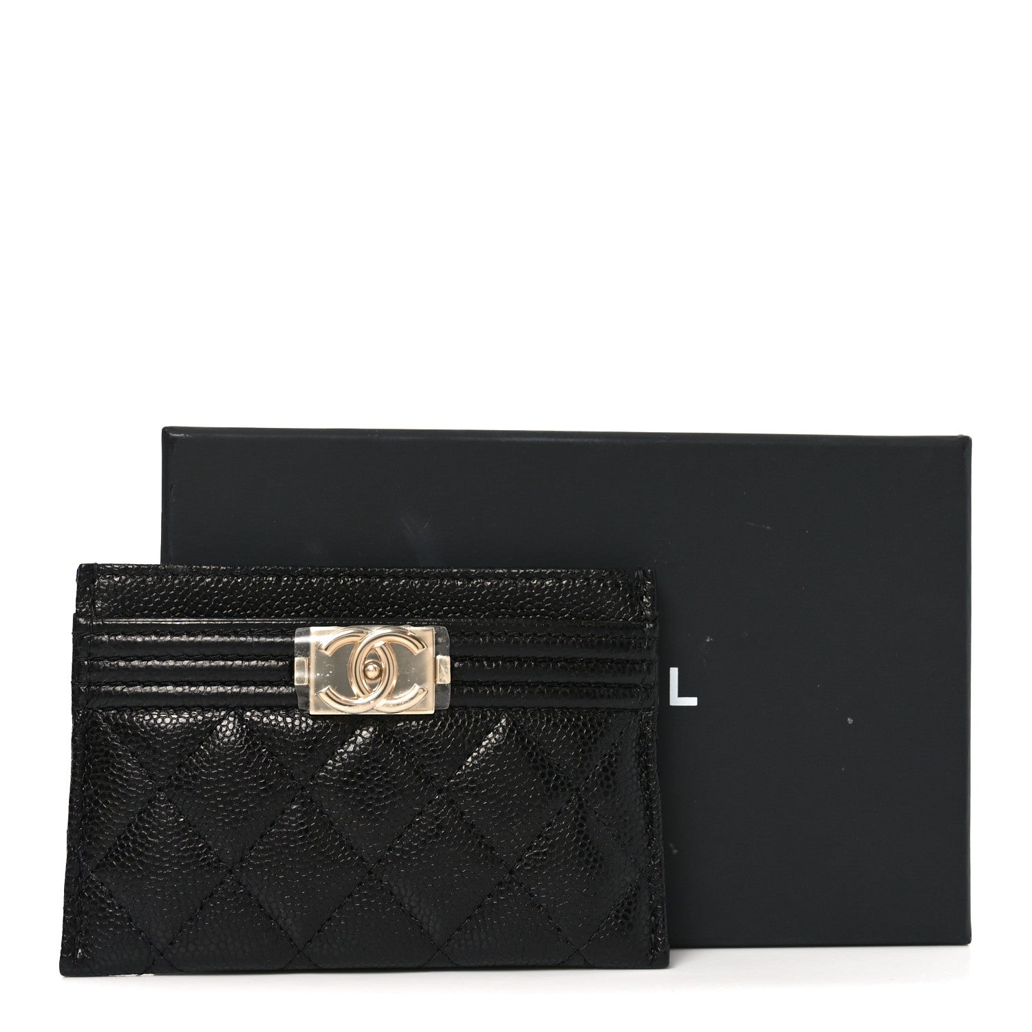 Chanel Caviar Quilted Boy Card Holder Black 8 of 8