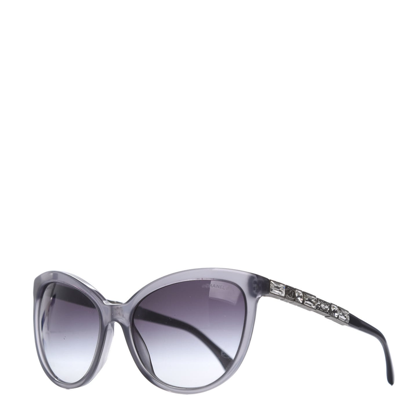 Crystal Baguette Cat Eye Bijou Sunglasses 5307-B Grey