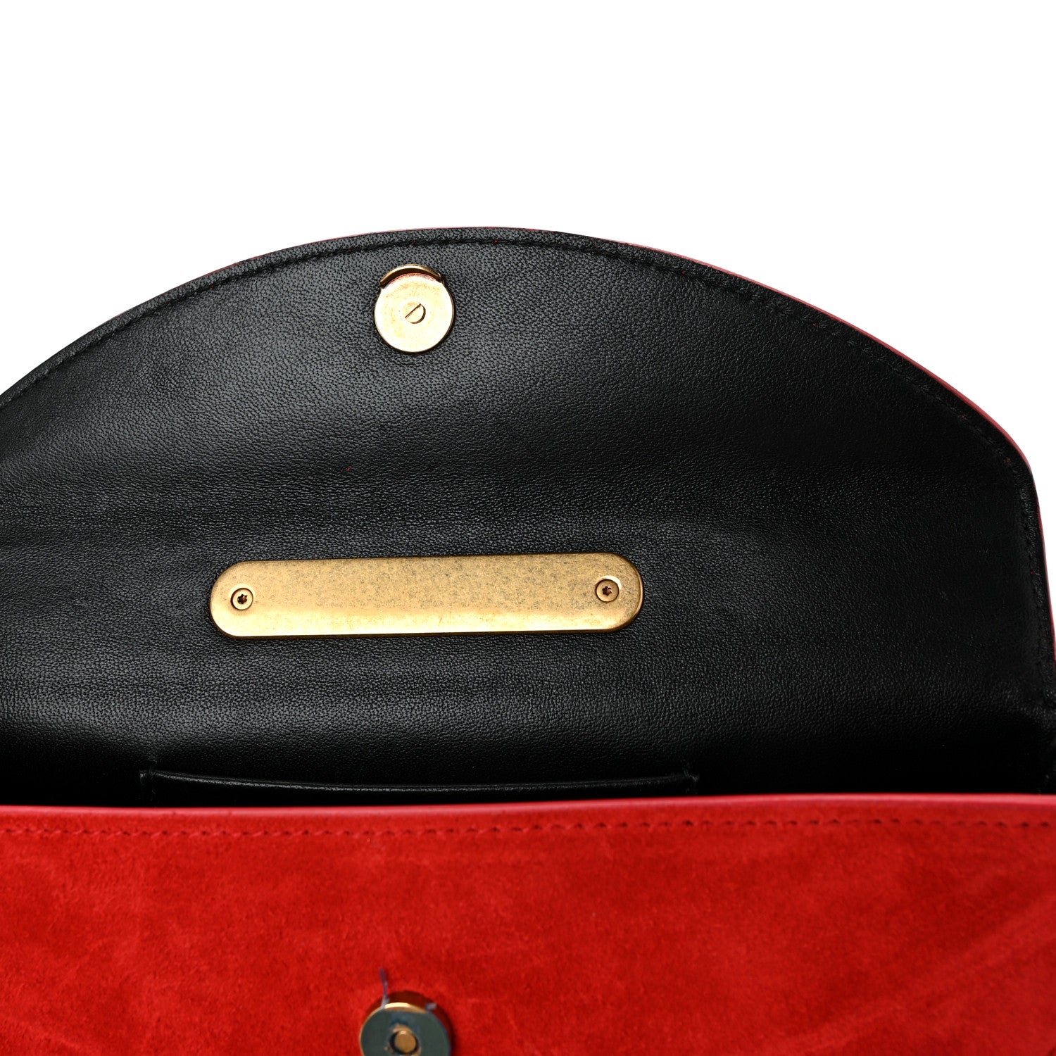 Balenciaga Suede Opera Clutch Bag Red 9 of 9