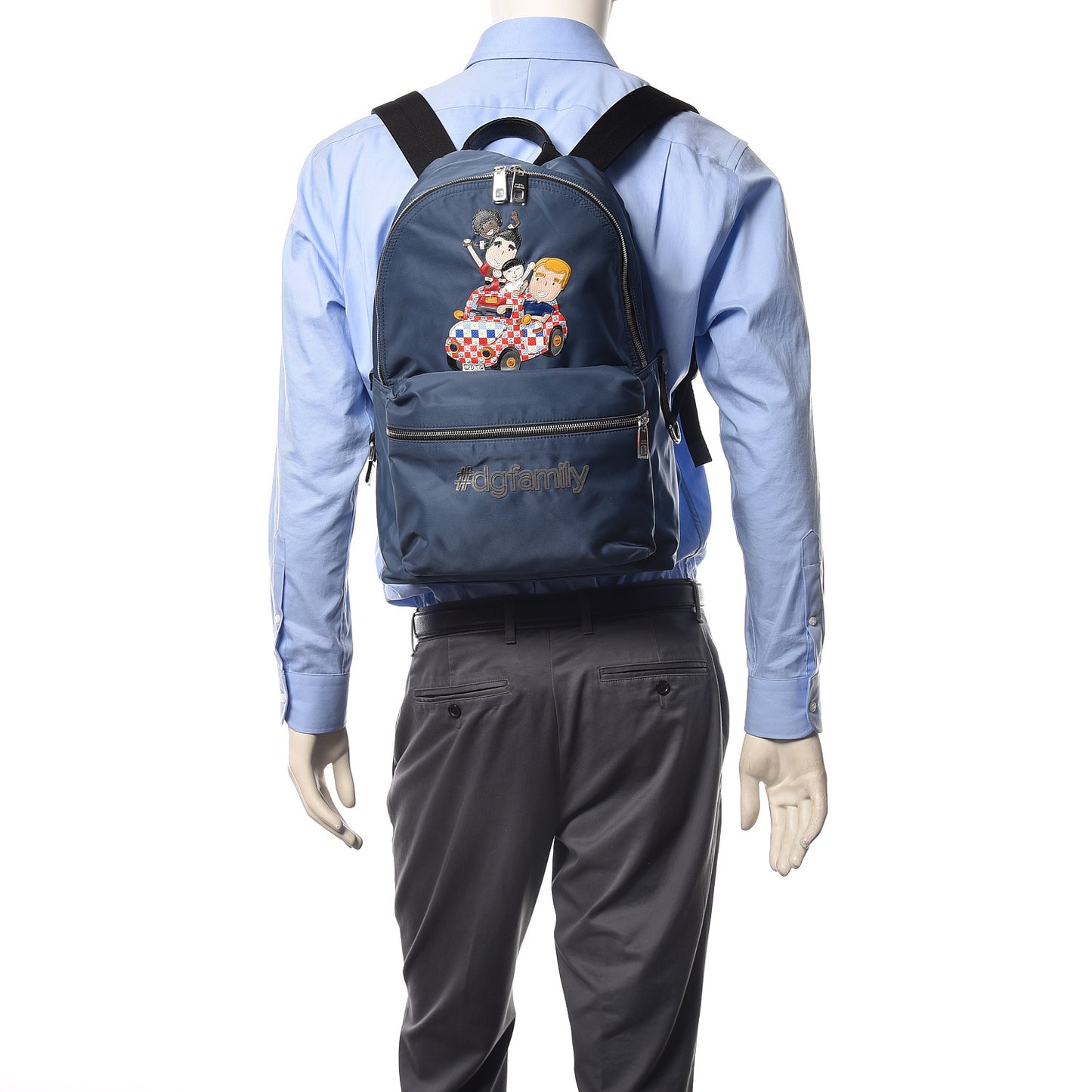 Nylon Family Patch Backpack Avio Black