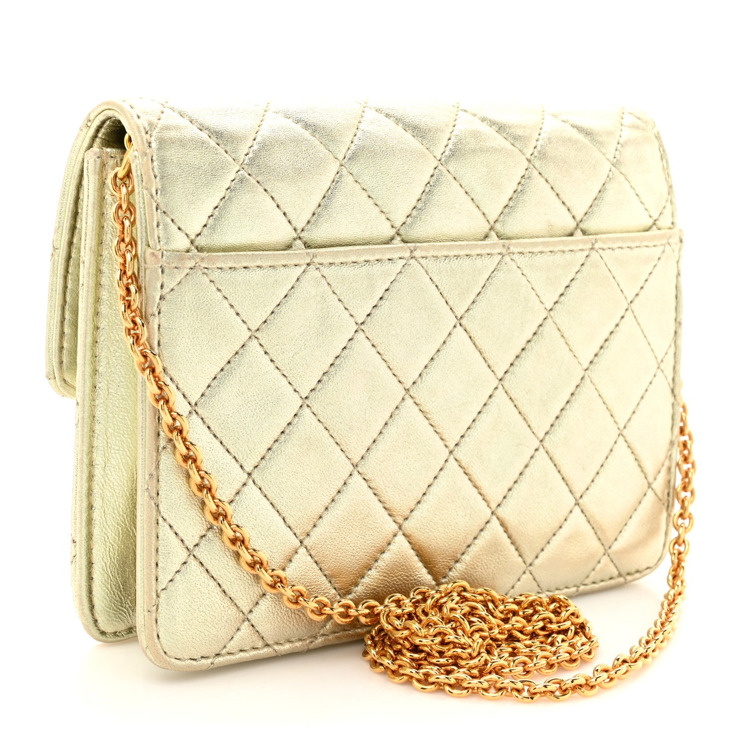 Chanel Metallic Lambskin Quilted Mini Flap Gold 2 of 12