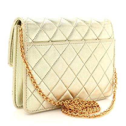 Chanel Metallic Lambskin Quilted Mini Flap Gold 2 of 12