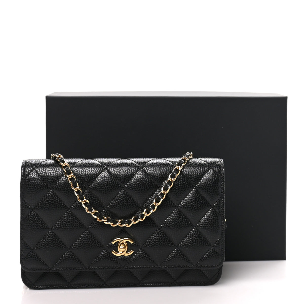 Chanel Caviar Quilted CC Turnlock Wallet On Chain WOC Black 11 of 11
