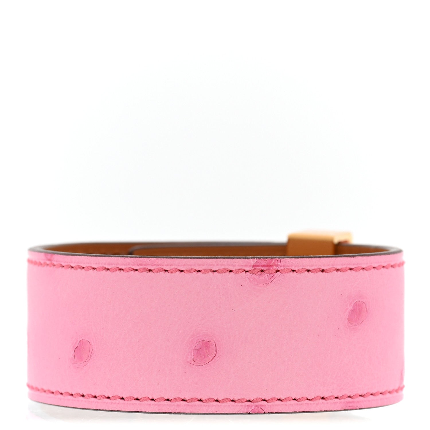 Hermes Boreal Ostrich Collier De Chien 24 CDC Bracelet T2 Rose Bubblegum 3 of 7