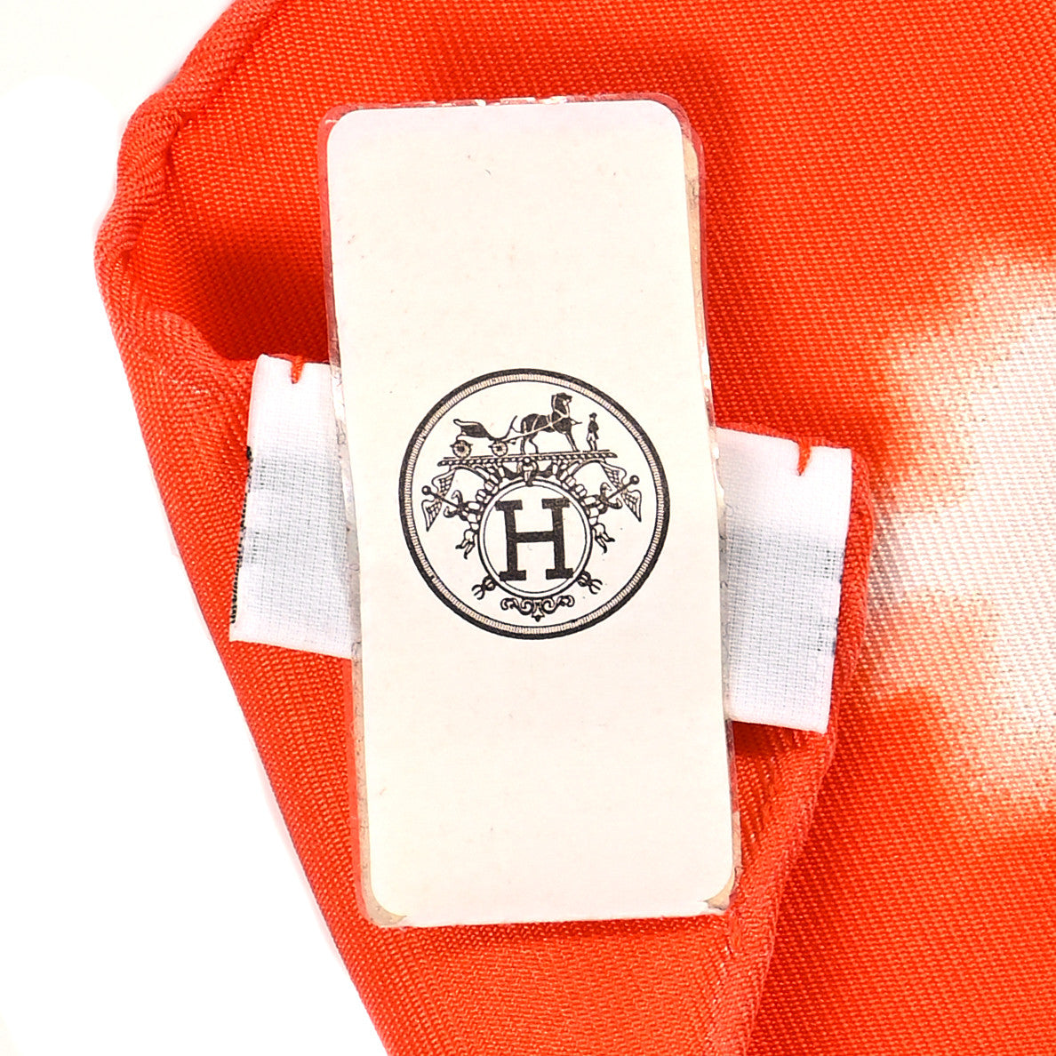 Hermes Silk Wash Brides De Gala Wash Scarf 90 Orange White 3 of 4