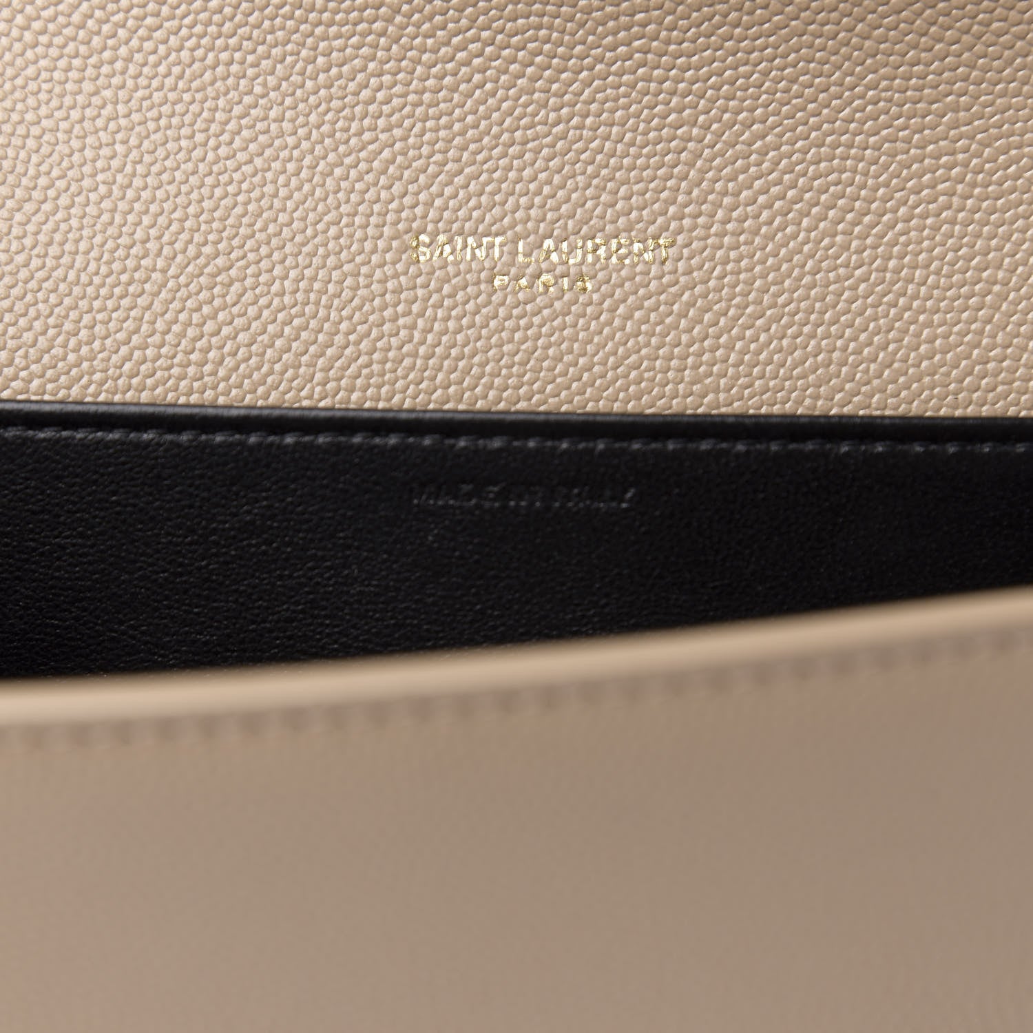 Saint Laurent Grain De Poudre Monogram Uptown Chain Wallet Dark Latte 8 of 12