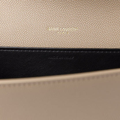 Saint Laurent Grain De Poudre Monogram Uptown Chain Wallet Dark Latte 8 of 12