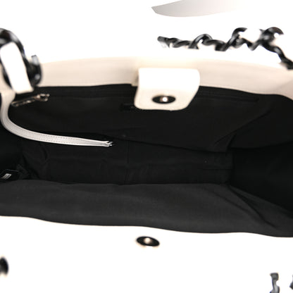 Chanel Caviar Quilted My Everything Large Shopping Tote White Black 5 of 12