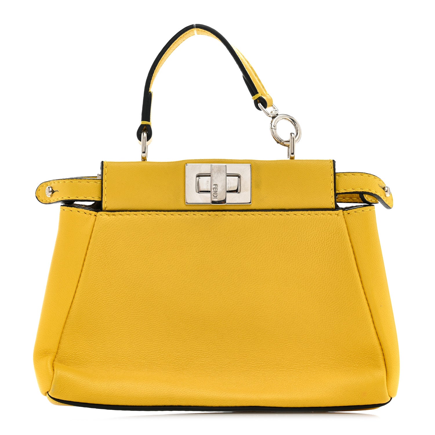 Fendi Shiny Nappa Micro Peekaboo Iconic Satchel Sunflower 1 of 9
