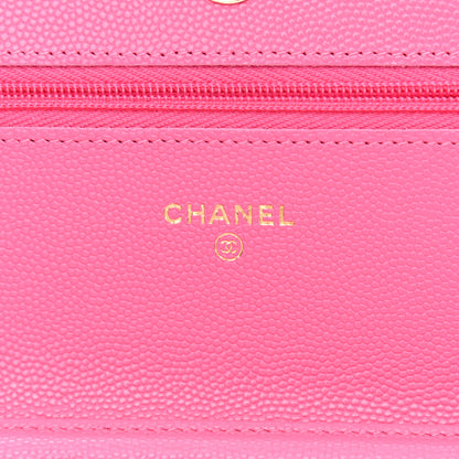 Chanel Caviar Quilted Wallet on Chain WOC Fuchsia 6 of 11