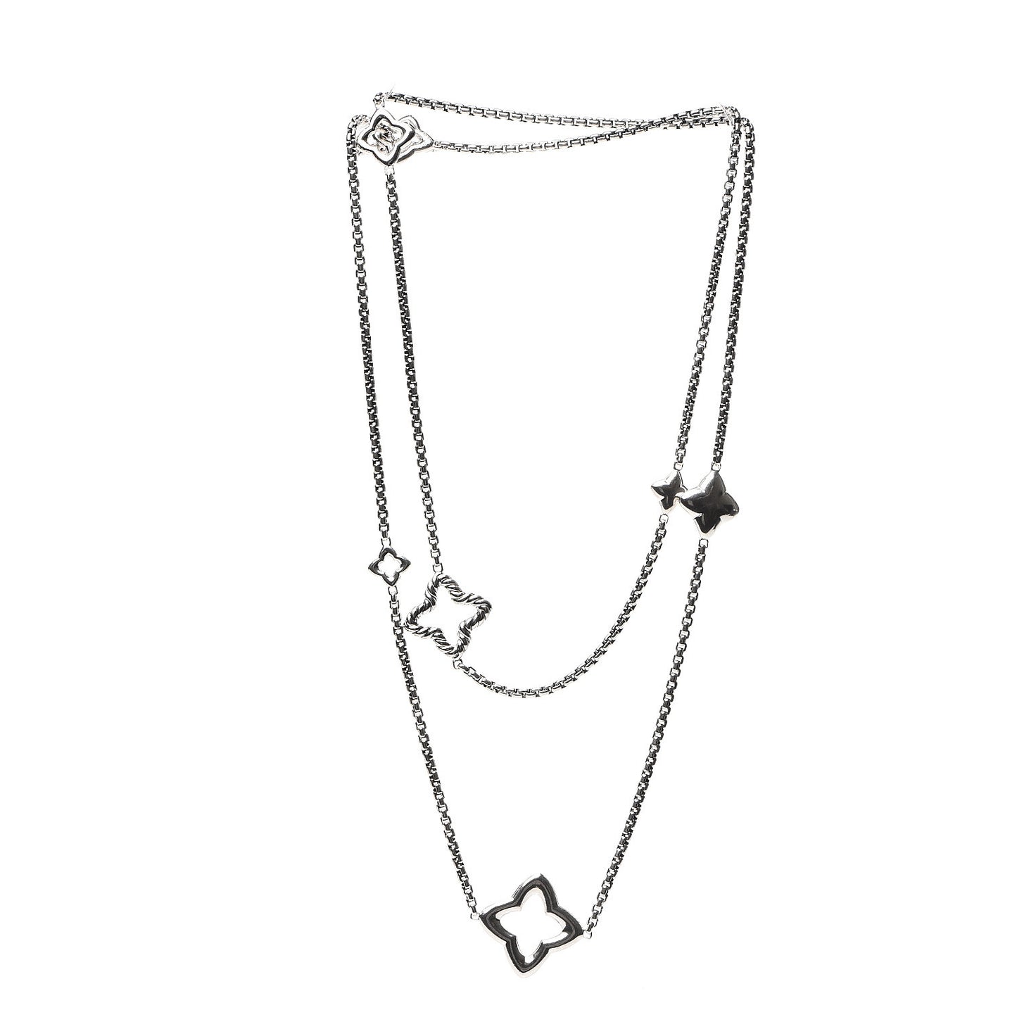 Sterling Silver 25mm Quatrefoil Chain Necklace