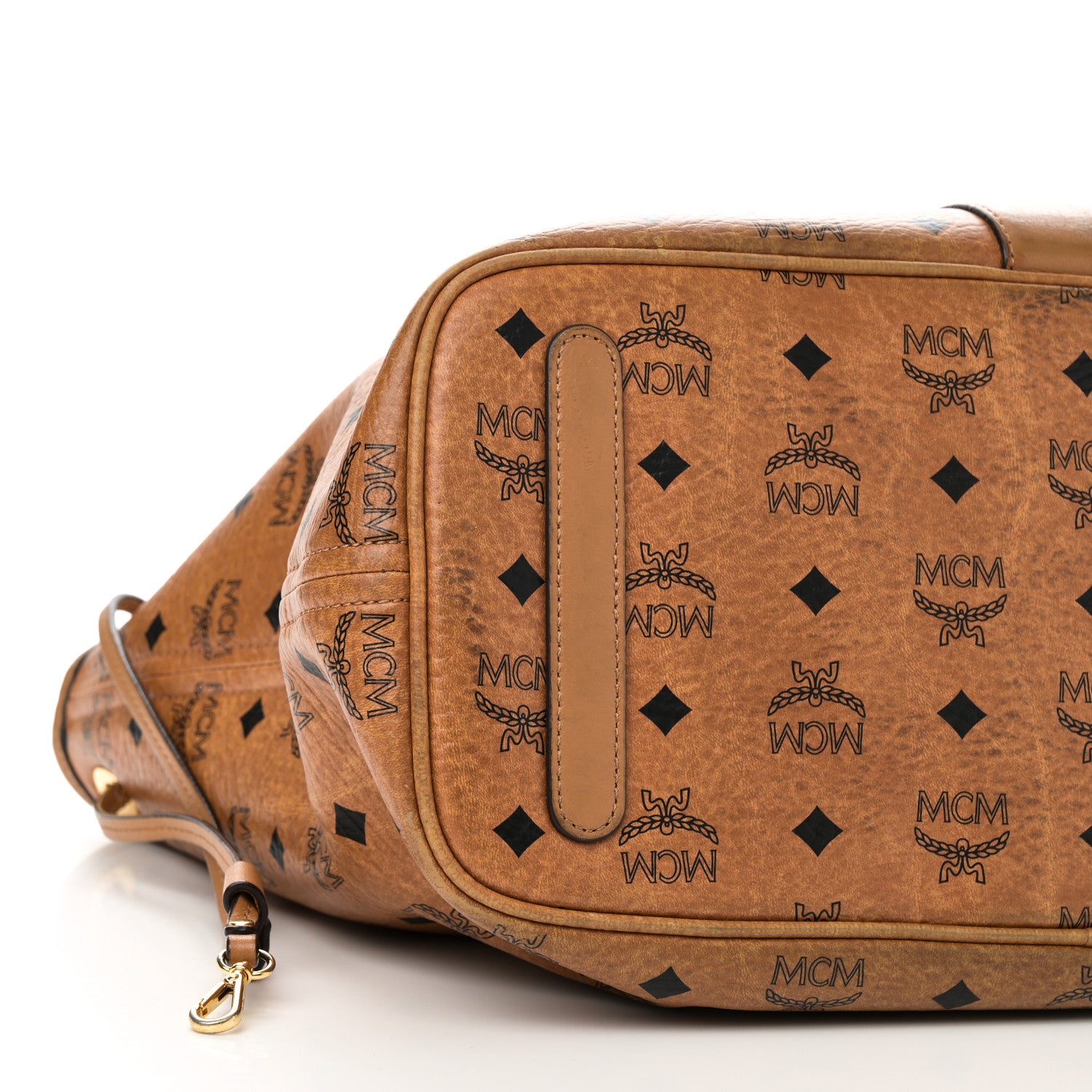 MCM Visetos Medium Liz Reversible Shopper Tote Cognac 13 of 16