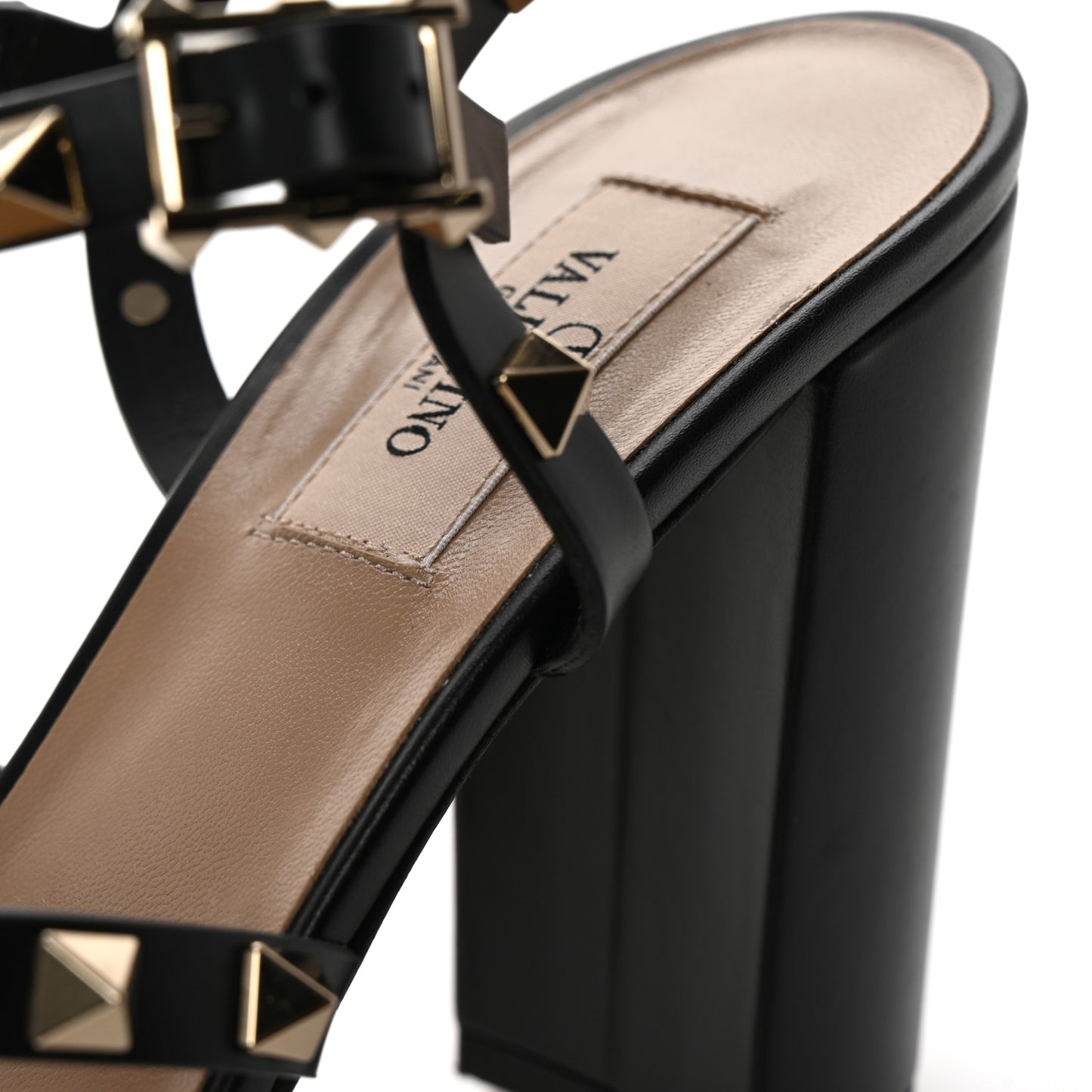 Calfskin Rockstud 90mm City Sandals 39.5 Black