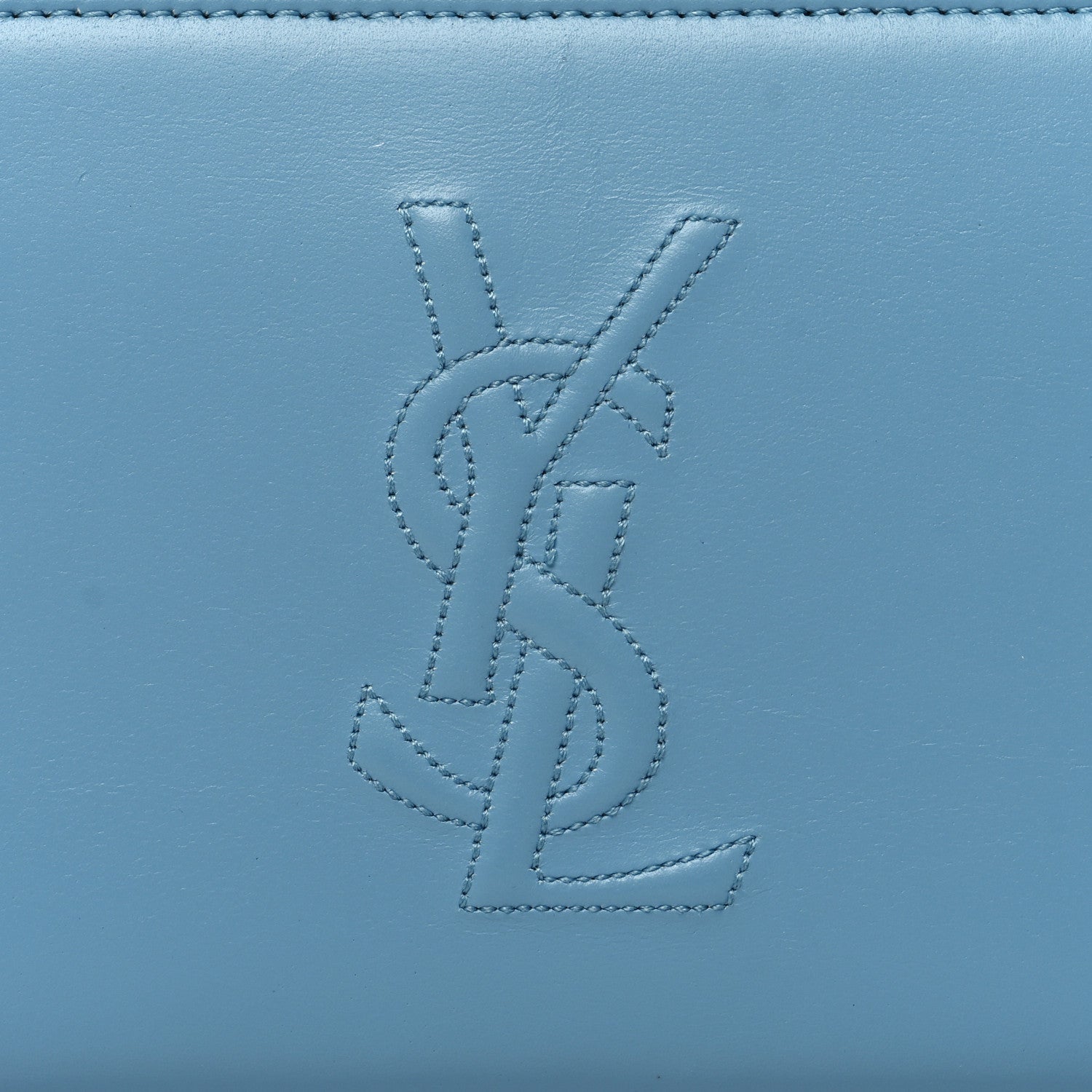 Saint Laurent Calfskin Belle De Jour Zip Around Wallet Blue 7 of 7