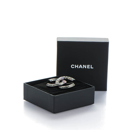 Chanel Baguette Crystal CC Brooch Silver Grey 5 of 5