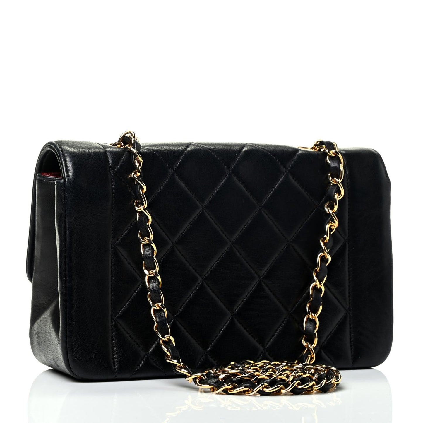 Lambskin Quilted Small Single Flap Black