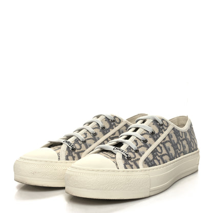 Christian Dior Canvas Oblique Walk'N'Dior Low Top Sneakers 38.5 Grey Stone 3 of 9