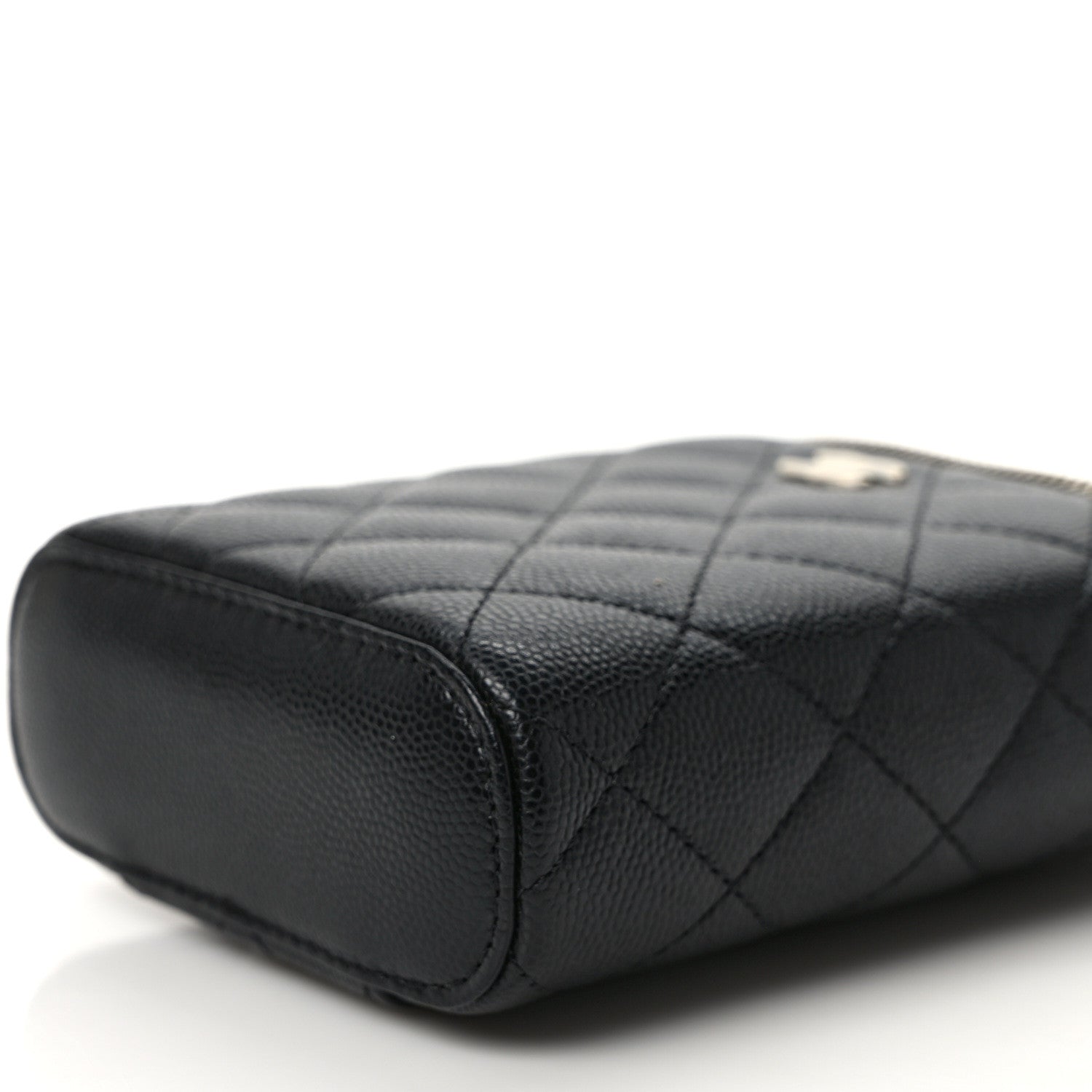 Chanel Caviar Quilted Small Vertical Coco Beauty Vanity Case With Chain Black 9 of 9