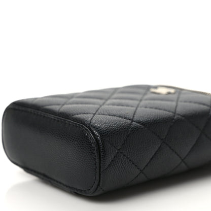 Chanel Caviar Quilted Small Vertical Coco Beauty Vanity Case With Chain Black 9 of 9