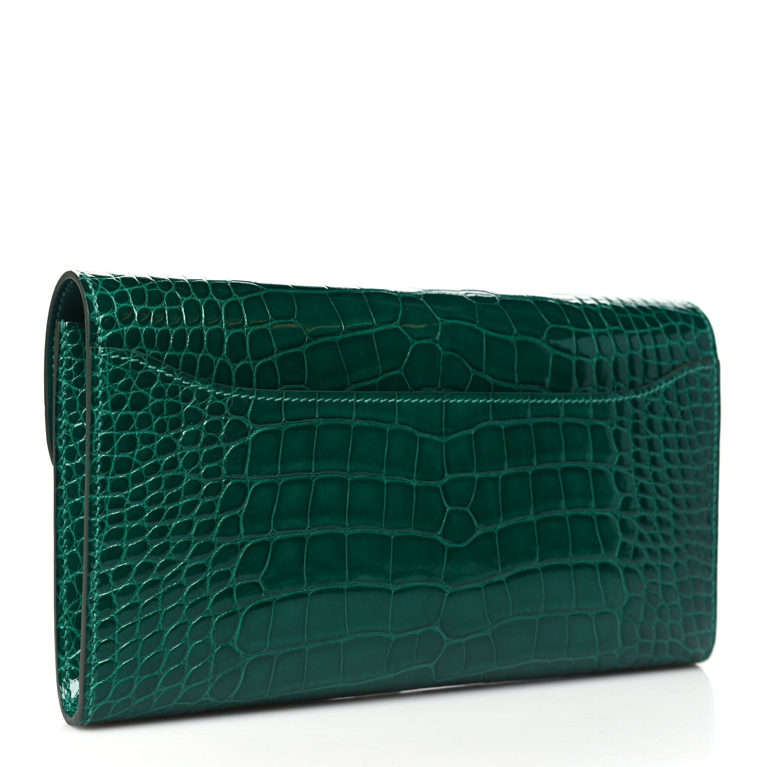 Hermes Shiny Alligator Constance Long Wallet Vert Emeraude 4 of 18