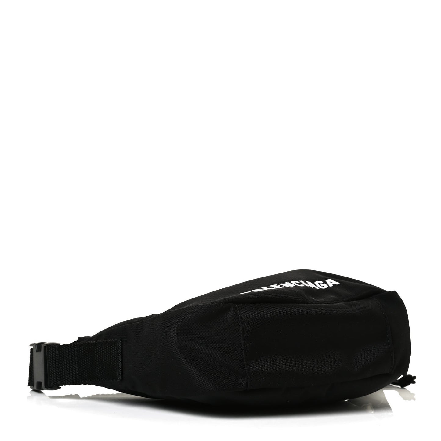 Recycled Sport Nylon Logo Embroidered Wheel Sling Bag Black White