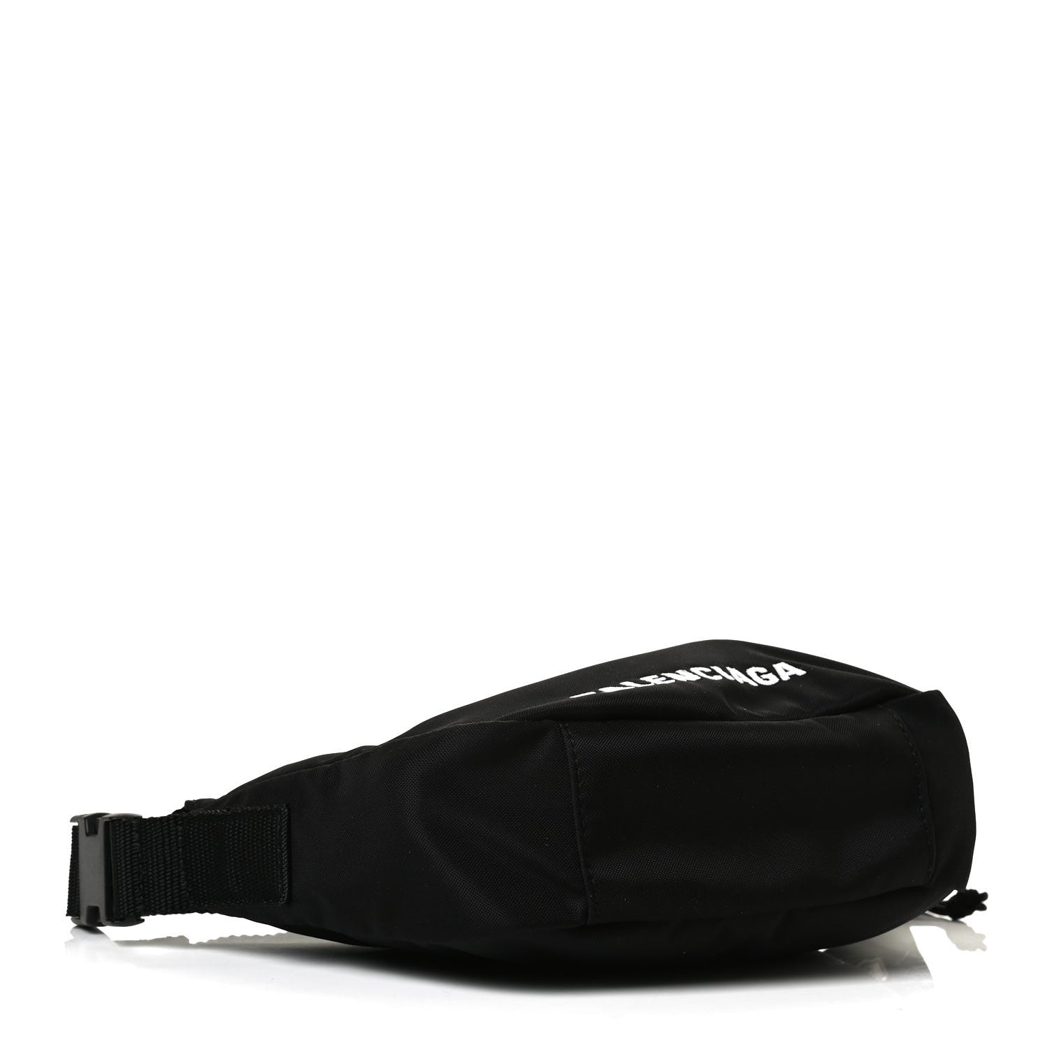 Balenciaga Recycled Sport Nylon Logo Embroidered Wheel Sling Bag Black White 4 of 12