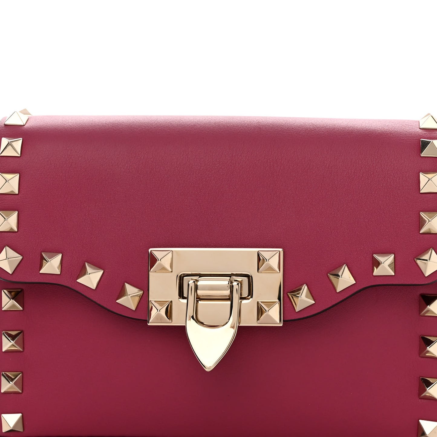 Vitello Mini Rockstud Flip Lock Crossbody Bag Deep Cyclamin