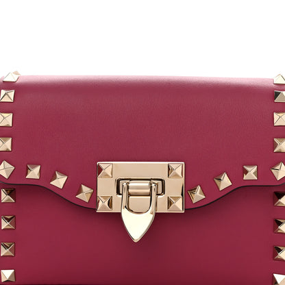 Valentino Garavani Vitello Mini Rockstud Flip Lock Crossbody Bag Deep Cyclamin 7 of 11