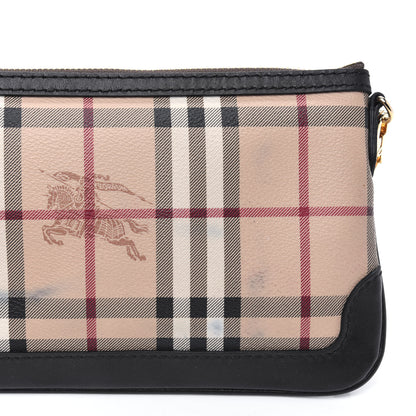 Burberry Haymarket Check Small Peyton Crossbody Clutch Bag Chocolate 11 of 18