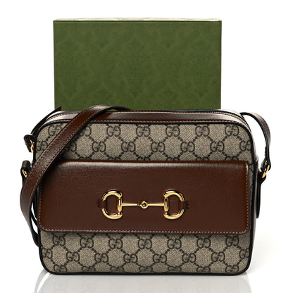 Gucci GG Supreme Monogram Small Horsebit 1955 Shoulder Bag Beige Brown Sugar 10 of 10