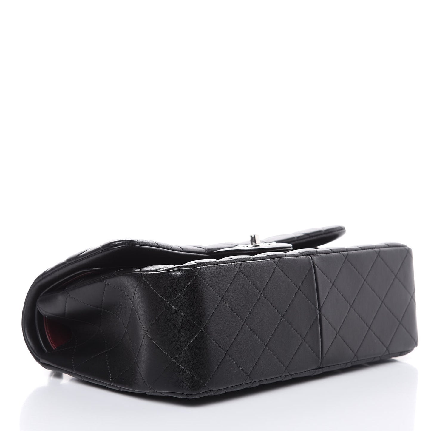 Lambskin Quilted Jumbo Double Flap Black