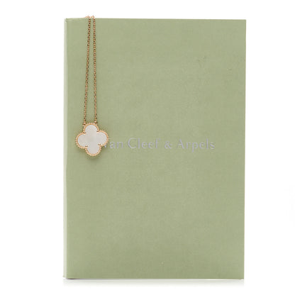 Van Cleef & Arpels 18K Rose Gold Mother of Pearl "Edition Ginza" Magic Alhambra Pendant Necklace 5 of 5