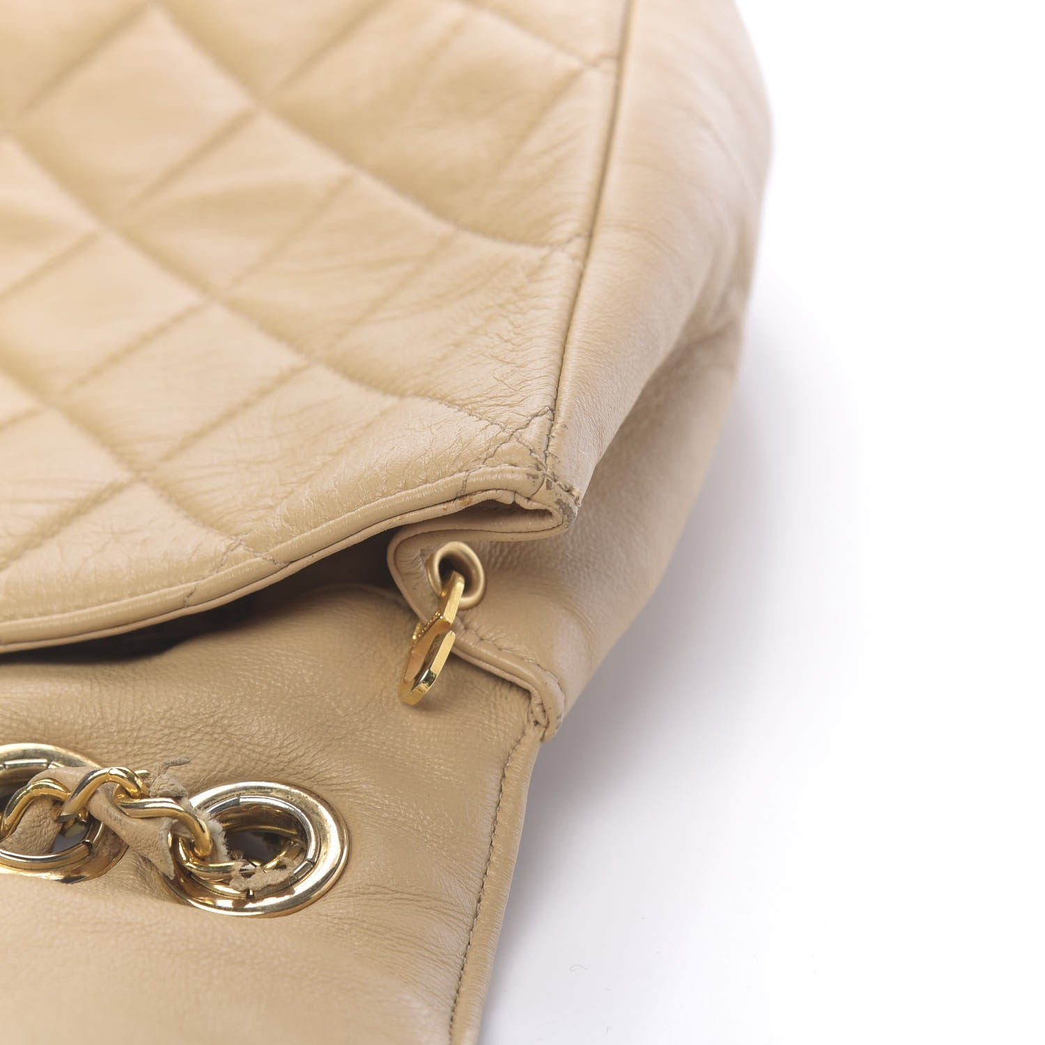 Chanel Lambskin Quilted Jumbo Single Flap Beige 16 of 27