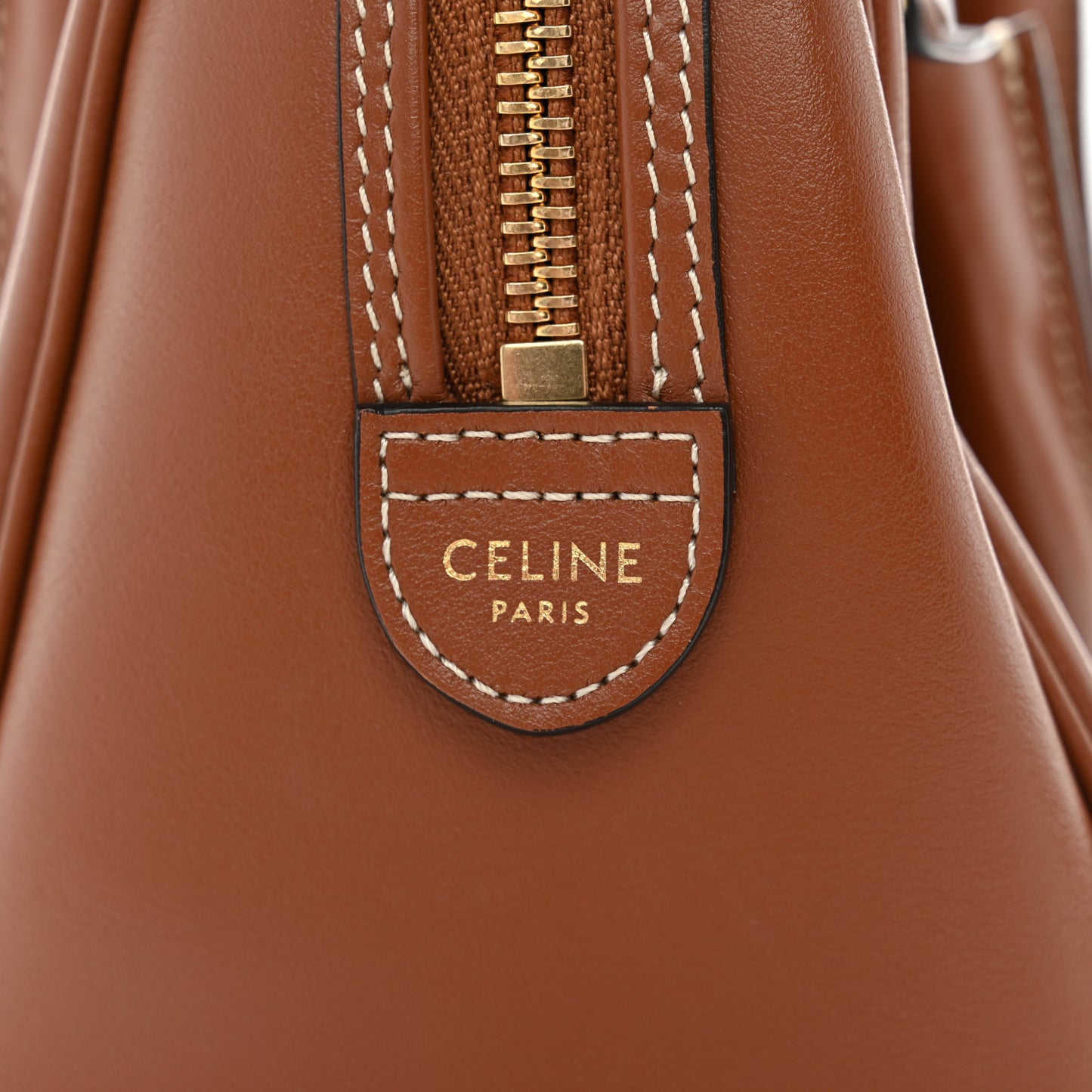 Smooth Calfskin Triomphe Small Boston Bag Tan