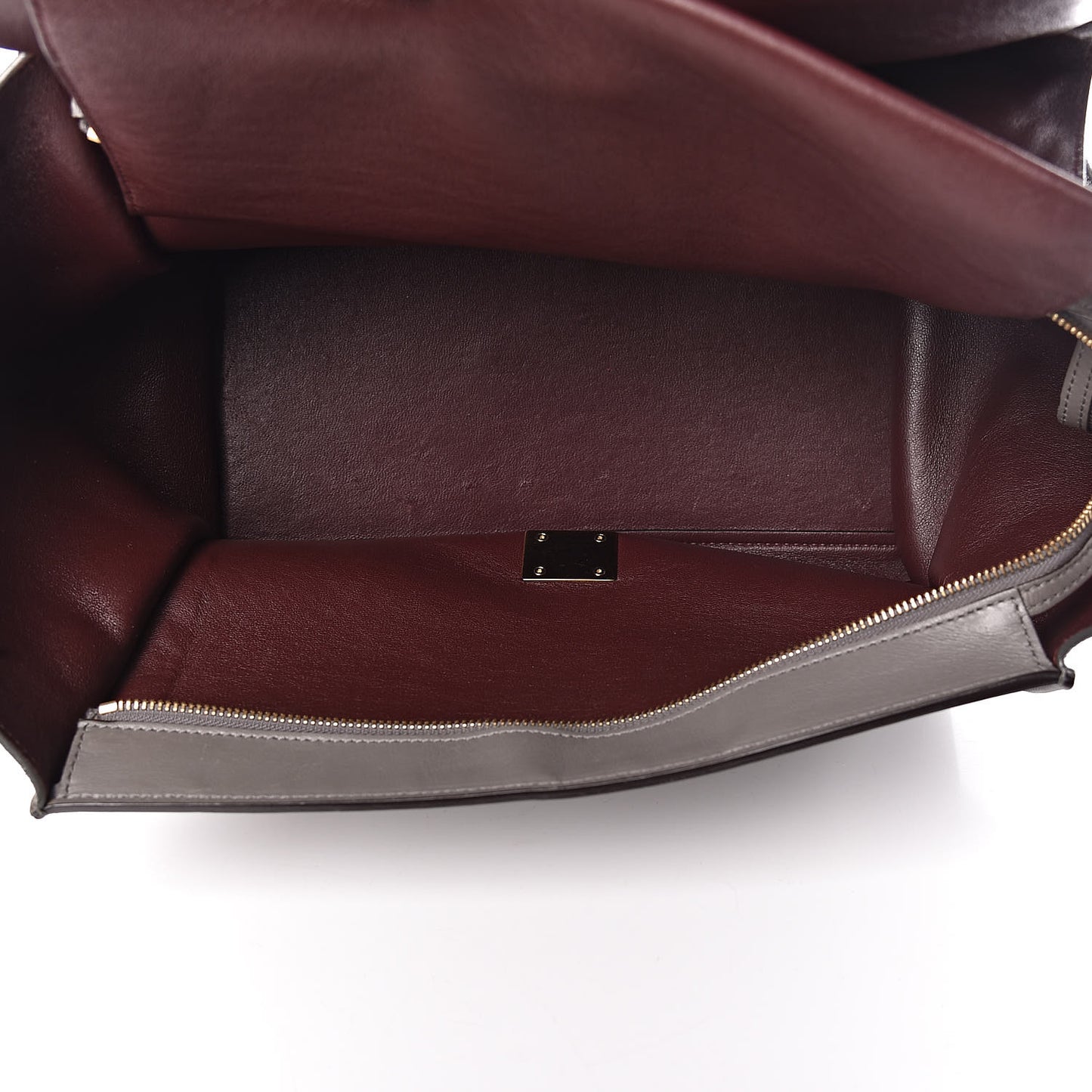 Crocodile Embossed Calfskin Suede Medium Trapeze Smoke