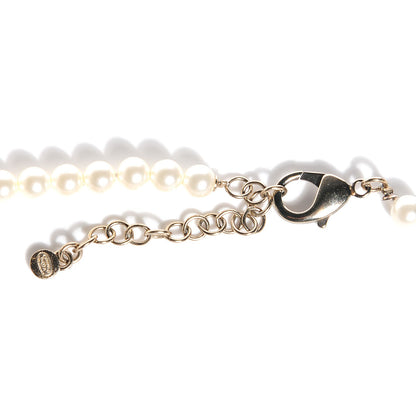 Chanel Crystal Pearl Cluster CC Long Necklace Light Gold 5 of 6