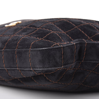 Chanel Suede Stitched Shoulder Bag Black 11 of 11