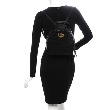 Gucci Calfskin Matelasse GG Marmont Backpack Black 2 of 7