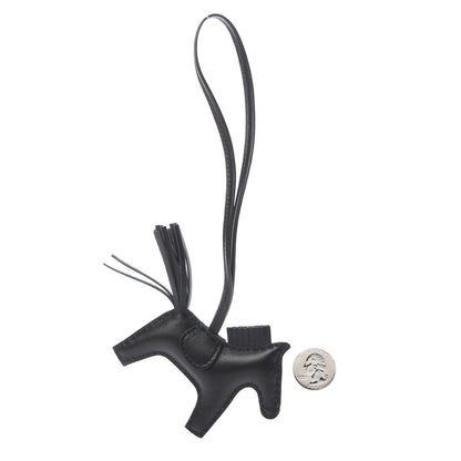 Hermes Milo Lambskin Grigri Rodeo Horse Bag Charm PM So Black 2 of 5