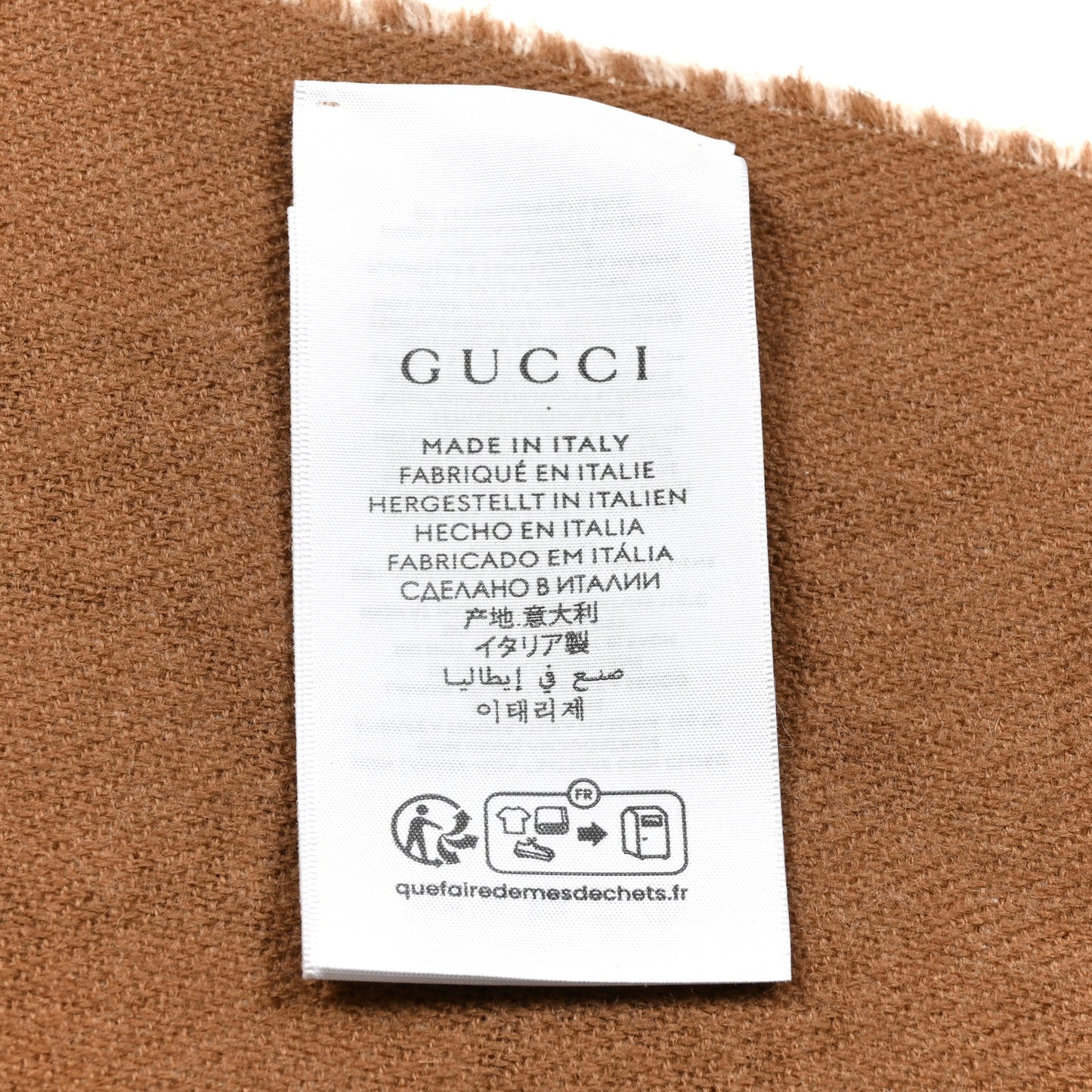 Wool GG Shadow Monogram Scarf Beige