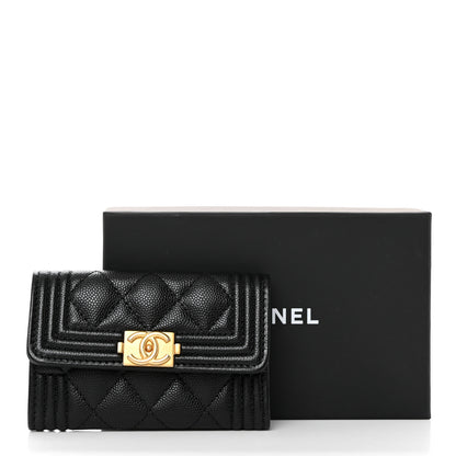 Chanel Caviar Quilted Boy Flap Card Holder Black 8 of 8