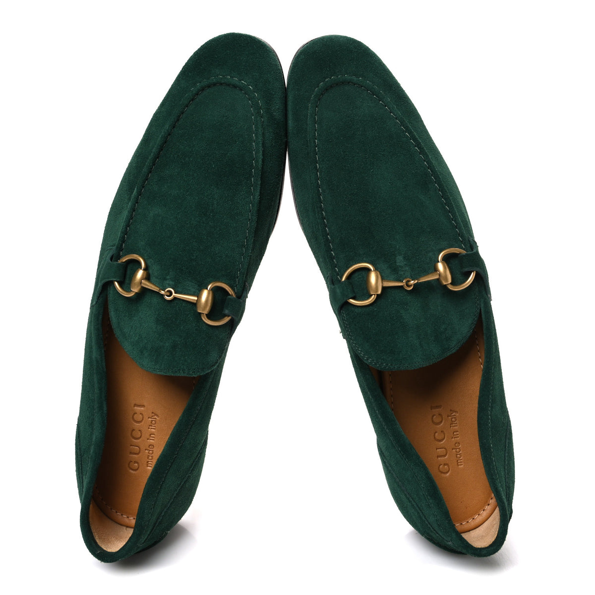 Gucci Suede Horsebit Mens Jordaan Loafers 10.5 Green 2 of 11