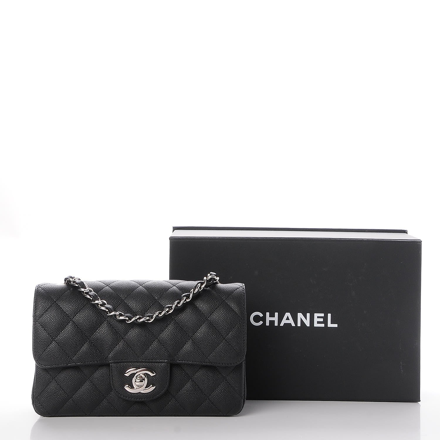Chanel Iridescent Caviar Quilted Mini Rectangular Flap Black 8 of 8