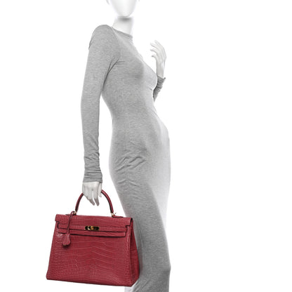 Hermes Matte Alligator Kelly Retourne 35 Rose De Bois 2 of 17